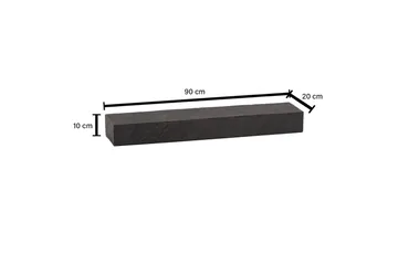 Vägghylla Wohnling svart stenoptik, väggmonterad, svävande hylla, modern loftstil 90 cm - 90 cm - Förvaring - Småförvaring - Väggförvaring