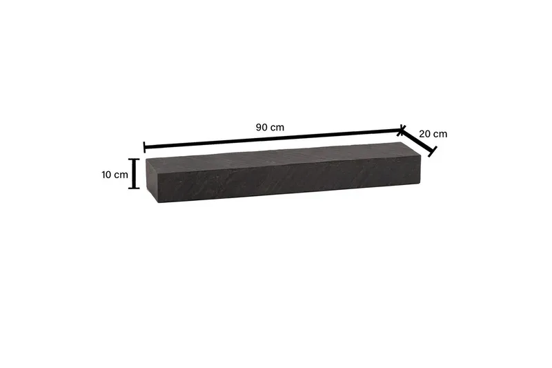 Vägghylla Wohnling svart stenoptik, väggmonterad, svävande hylla, modern loftstil 90 cm - 90 cm - Förvaring - Småförvaring - Väggförvaring