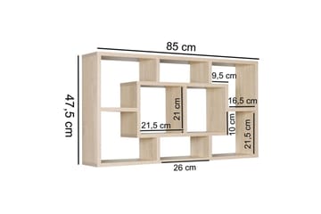 Vägghylla Wohnling PAOLA melaminbelagd MDF, förvaringshylla, väggmonterad, modern stil Sonoma - Sonoma - Förvaring - Småförvaring - Väggförvaring