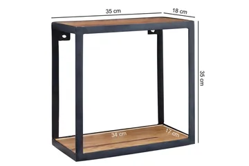 Vägghylla Wohnling Puri Massivt Trä Metallram Väggmonterad Industriell - Förvaring - Småförvaring - Väggförvaring