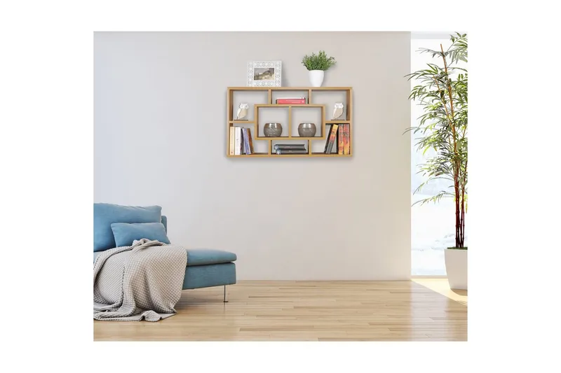 Vägghylla Wohnling PAOLA melaminbelagd MDF, förvaringshylla, väggmonterad, modern stil Bok - Bok - Förvaring - Småförvaring - Väggförvaring