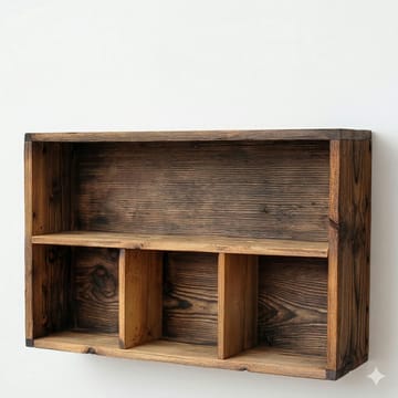 Velnor Dekorativ vägghylla 50x30x14 cm - Naturlig träfinish - Förvaring - Småförvaring - Väggförvaring