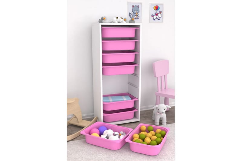 Versa Förvaringslådor 45,5 cm - Vit/Rosa - Förvaring - Småförvaring - Förvaringslåda