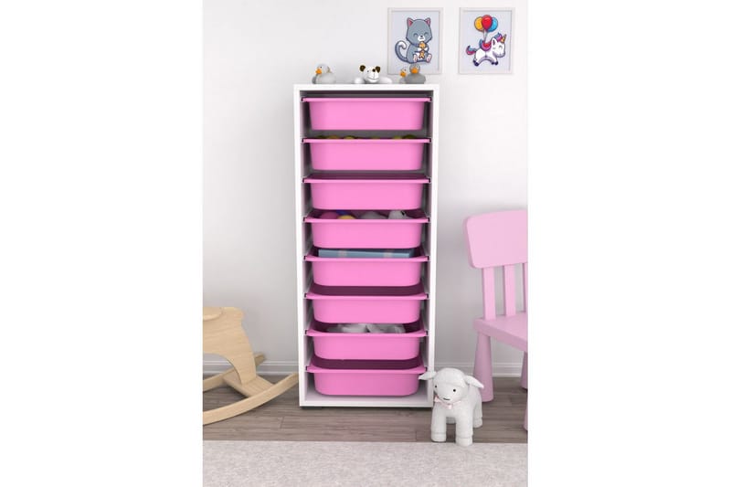 Versa Förvaringslådor 45,5 cm - Vit/Rosa - Förvaring - Småförvaring - Förvaringslåda