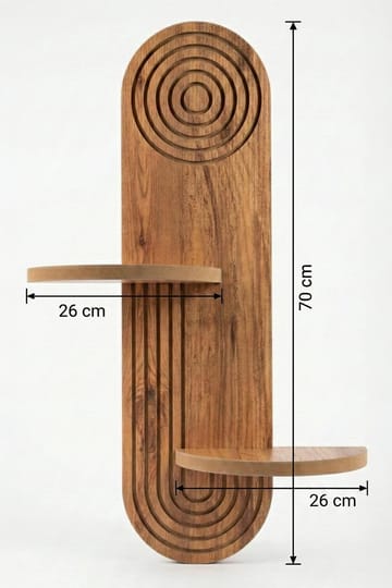 Virlin Vägghylla 26x35x13 cm - Ek - Förvaring - Småförvaring - Väggförvaring