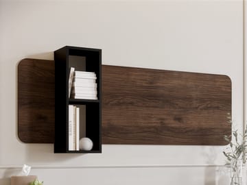 Zalricus Vägghylla 160x52 cm - Svart, valnöt - Förvaring - Småförvaring - Väggförvaring