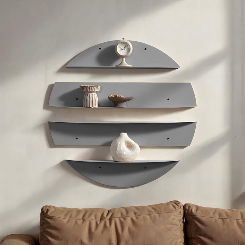 Zalvenn Vägghylla 76 cm Rund - Grå - Förvaring - Småförvaring - Väggförvaring