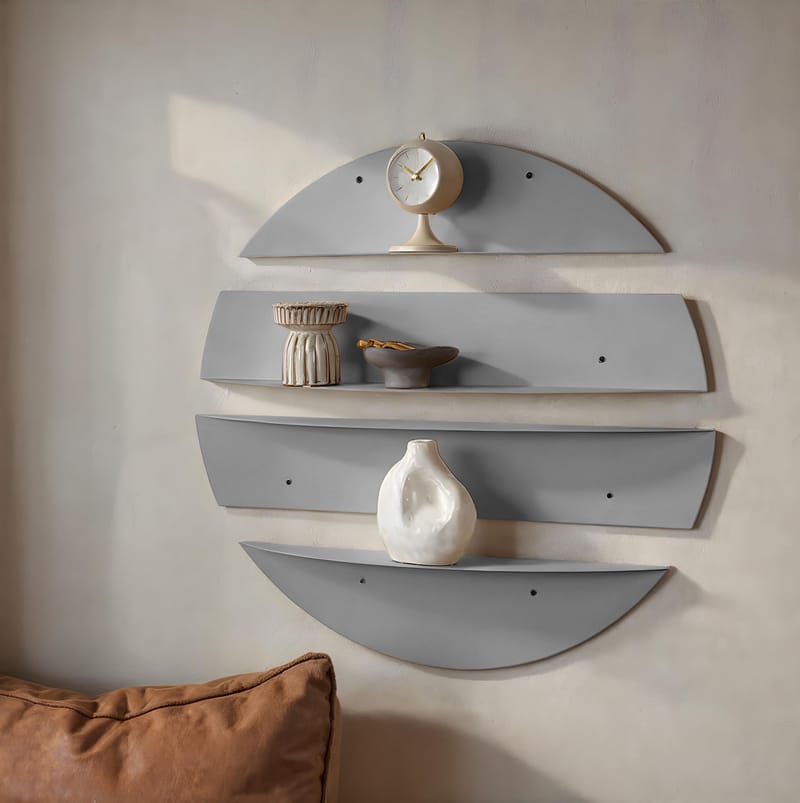 Zalvenn Vägghylla 76 cm Rund - Grå - Förvaring - Småförvaring - Väggförvaring