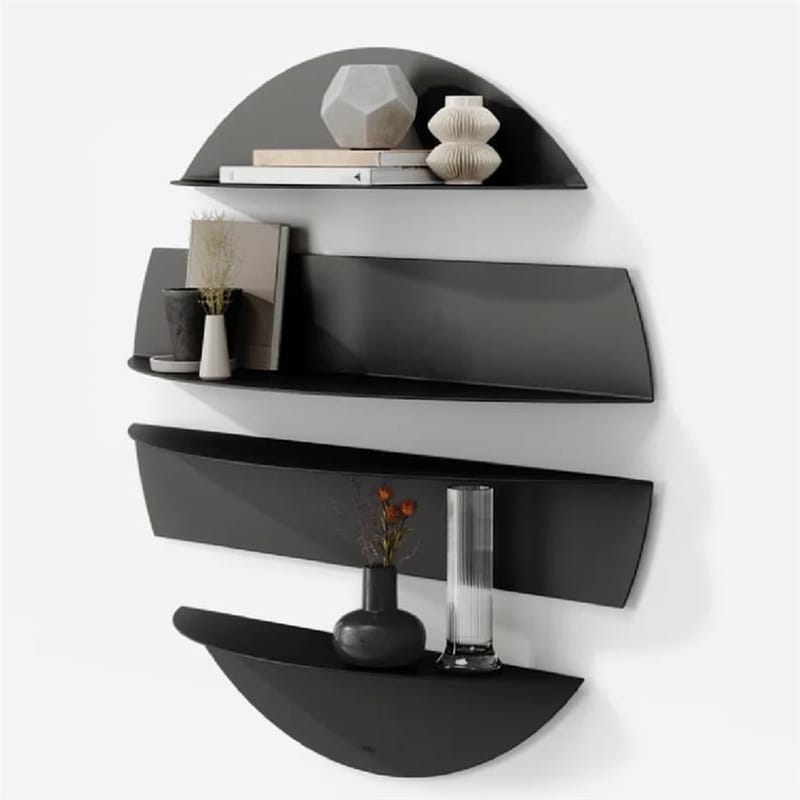 Zalvenn Vägghylla 76 cm Rund - Svart - Förvaring - Småförvaring - Väggförvaring