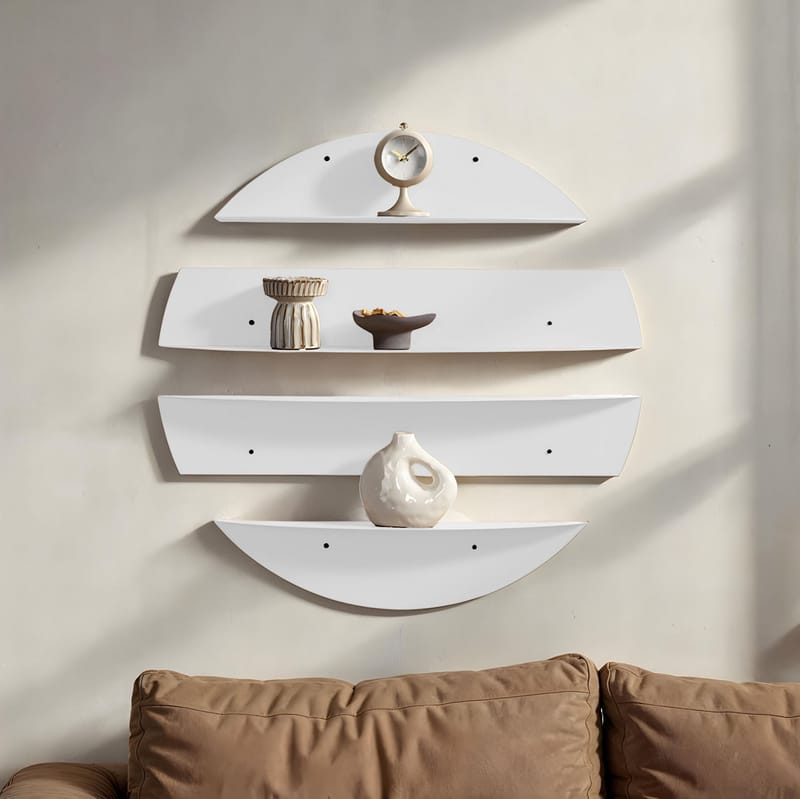 Zalvenn Vägghylla 76 cm Rund - Vit - Förvaring - Småförvaring - Väggförvaring