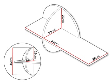 Zarek Vägghylla 82 cm - brun och blå - Förvaring - Småförvaring - Väggförvaring