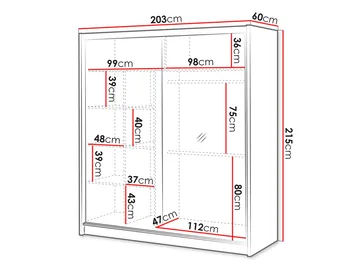 Swanley Garderob med Spegel 203x215 cm - Brun/Vit - Förvaring - Garderober & garderobssystem