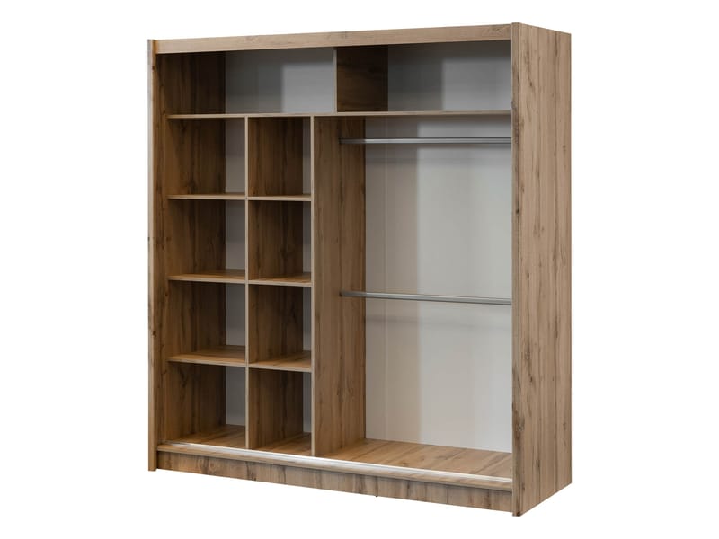 Swanley Garderob med Spegel 203x215 cm - Brun/Vit - Förvaring - Garderober & garderobssystem