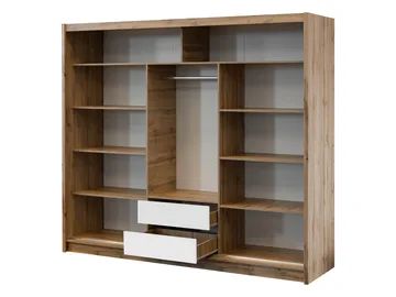 Swanley Garderob med Spegel 250x215 cm - Brun/Vit - Förvaring - Garderober & garderobssystem