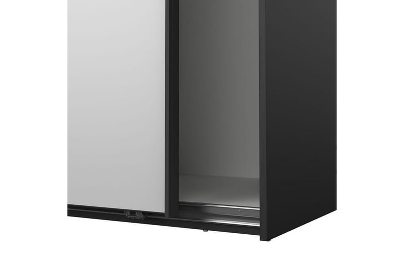 Takeru Garderob med Spegel 119x200 cm - Svart - Förvaring - Garderober & garderobssystem