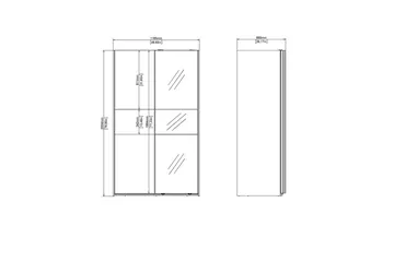 Takeru Garderob med Spegel 119x200 cm - Svart - Förvaring - Garderober & garderobssystem
