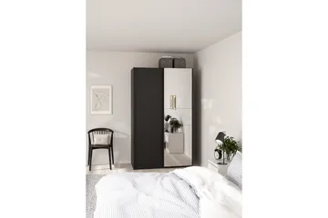 Takeru Garderob med Spegel 119x200 cm - Svart - Förvaring - Garderober & garderobssystem