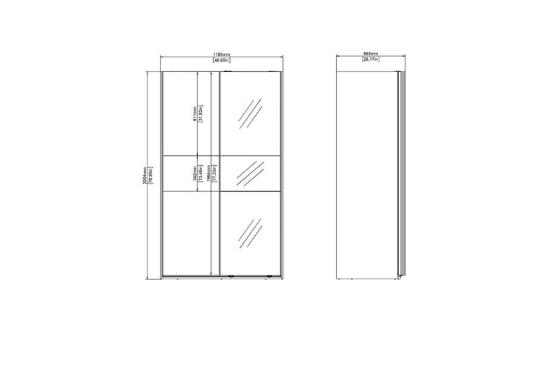 Takeru Garderob med Spegel 119x200 cm - Vit - Förvaring - Garderober & garderobssystem