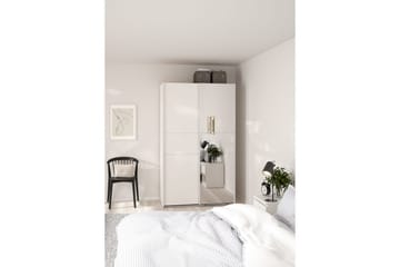 Takeru Garderob med Spegel 119x200 cm - Vit - Förvaring - Garderober & garderobssystem