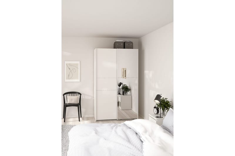 Takeru Garderob med Spegel 119x200 cm - Vit - Förvaring - Garderober & garderobssystem