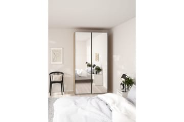 Takeru Garderob med Spegel 119x220 cm - Natur - Förvaring - Garderober & garderobssystem