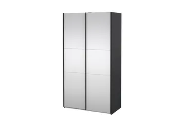 Takeru Garderob med Spegel 119x220 cm - Svart - Förvaring - Garderober & garderobssystem