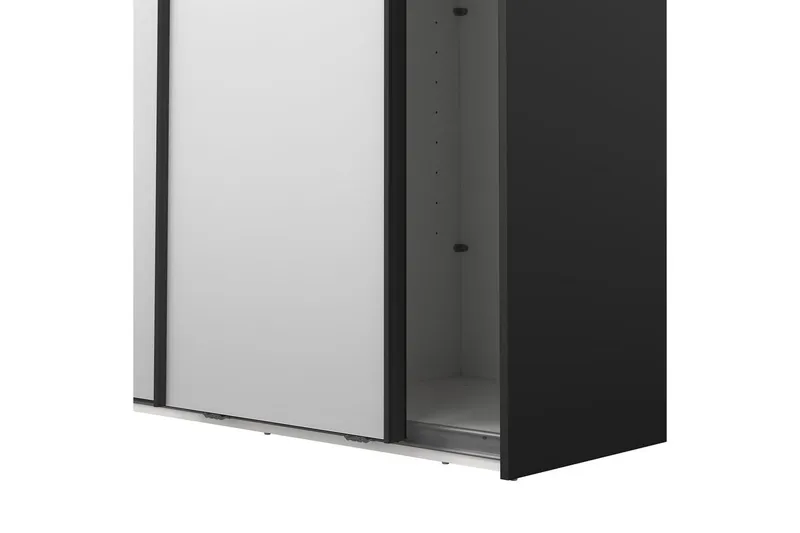 Takeru Garderob med Spegel 119x220 cm - Svart - Förvaring - Garderober & garderobssystem