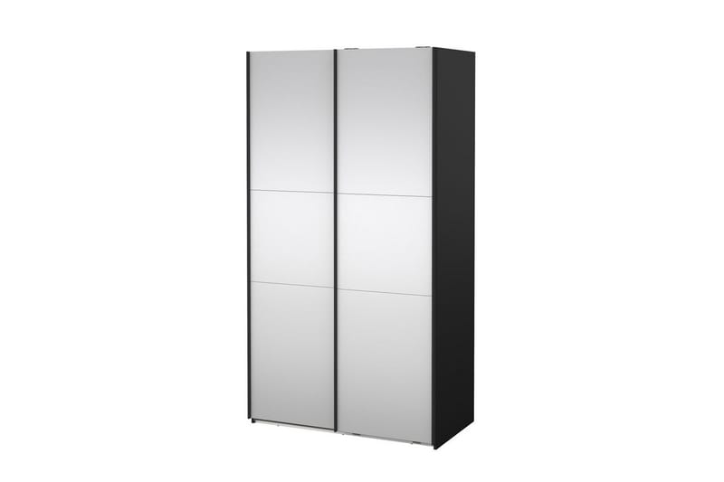 Takeru Garderob med Spegel 119x220 cm - Svart - Förvaring - Garderober & garderobssystem