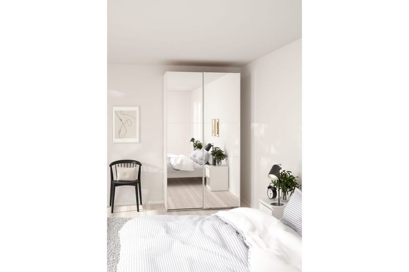 Takeru Garderob med Spegel 119x220 cm - Vit - Förvaring - Garderober & garderobssystem