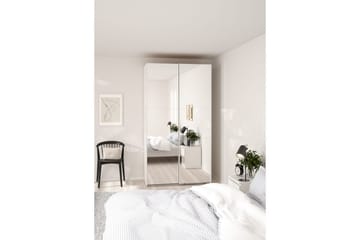 Takeru Garderob med Spegel 119x220 cm - Vit - Förvaring - Garderober & garderobssystem