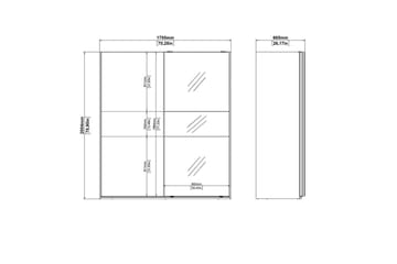 Takeru Garderob med Spegel 179x200 cm - Svart - Förvaring - Garderober & garderobssystem