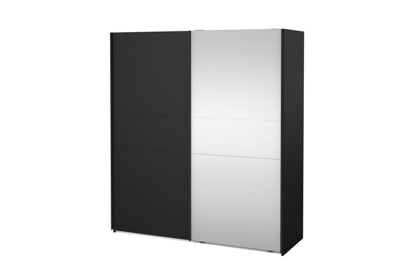 Takeru Garderob med Spegel 179x200 cm - Svart - Förvaring - Garderober & garderobssystem