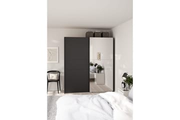 Takeru Garderob med Spegel 179x200 cm - Svart - Förvaring - Garderober & garderobssystem