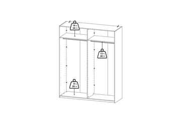 Takeru Garderob med Spegel 179x220 cm - Natur - Förvaring - Garderober & garderobssystem