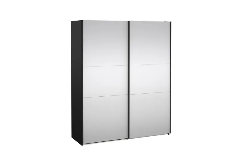 Takeru Garderob med Spegel 179x220 cm - Svart - Förvaring - Garderober & garderobssystem