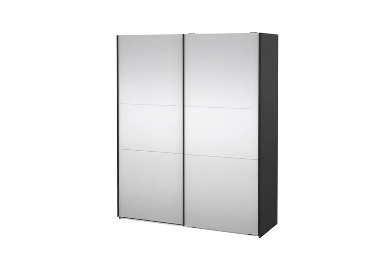 Takeru Garderob med Spegel 179x220 cm - Svart - Förvaring - Garderober & garderobssystem