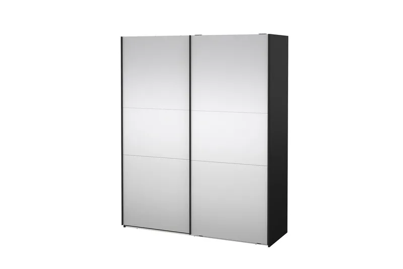 Takeru Garderob med Spegel 179x220 cm - Svart - Förvaring - Garderober & garderobssystem