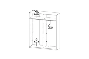 Takeru Garderob med Spegel 179x220 cm - Vit - Förvaring - Garderober & garderobssystem
