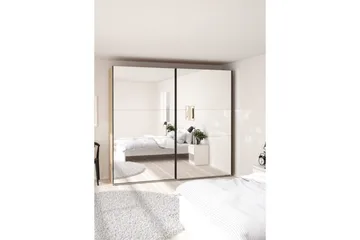 Takeru Garderob med Spegel 244x220 cm - Natur - Förvaring - Garderober & garderobssystem