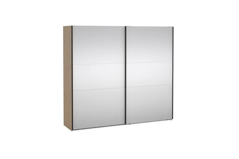 Takeru Garderob med Spegel 244x220 cm - Natur - Förvaring - Garderober & garderobssystem