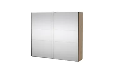 Takeru Garderob med Spegel 244x220 cm - Natur - Förvaring - Garderober & garderobssystem