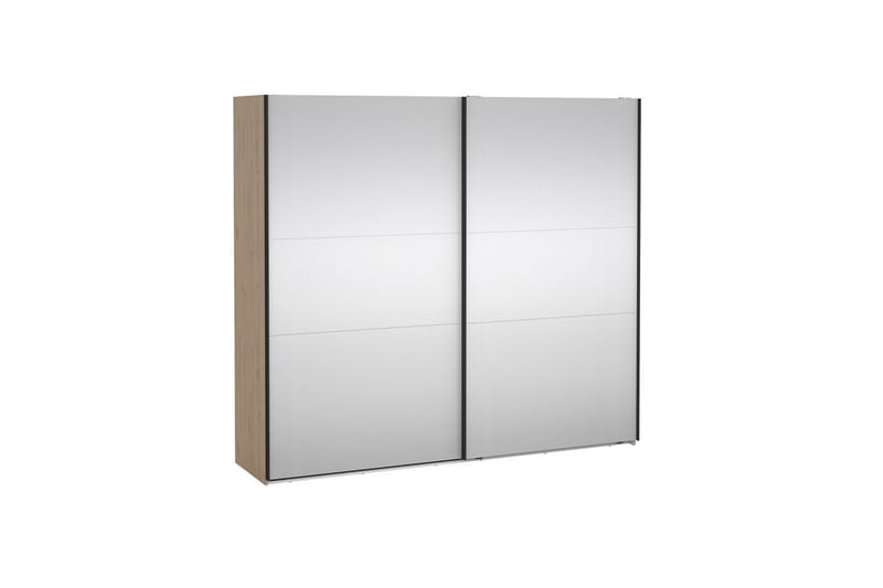 Takeru Garderob med Spegel 244x220 cm - Natur - Förvaring - Garderober & garderobssystem