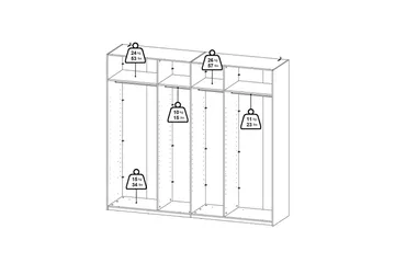 Takeru Garderob med Spegel 244x220 cm - Natur - Förvaring - Garderober & garderobssystem