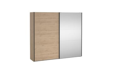 Takeru Garderob med Spegel 244x221 cm - Natur - Förvaring - Garderober & garderobssystem