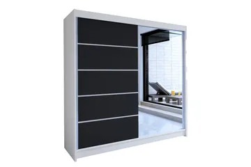 Talin Garderob 58x180 cm LED-belysning - Vit/Svart - Förvaring - Garderober & garderobssystem