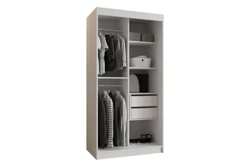 Tallmo Garderob m. Spegel 100x200 cm - Brun/Beige - Förvaring - Garderober & garderobssystem