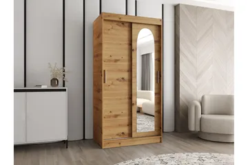 Tallmo Garderob m. Spegel 100x200 cm - Brun/Beige - Förvaring - Garderober & garderobssystem