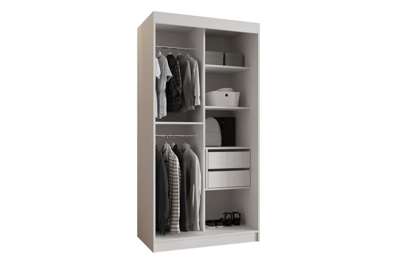 Tallmo Garderob m. Spegel 100x200 cm - Brun/Beige - Förvaring - Garderober & garderobssystem