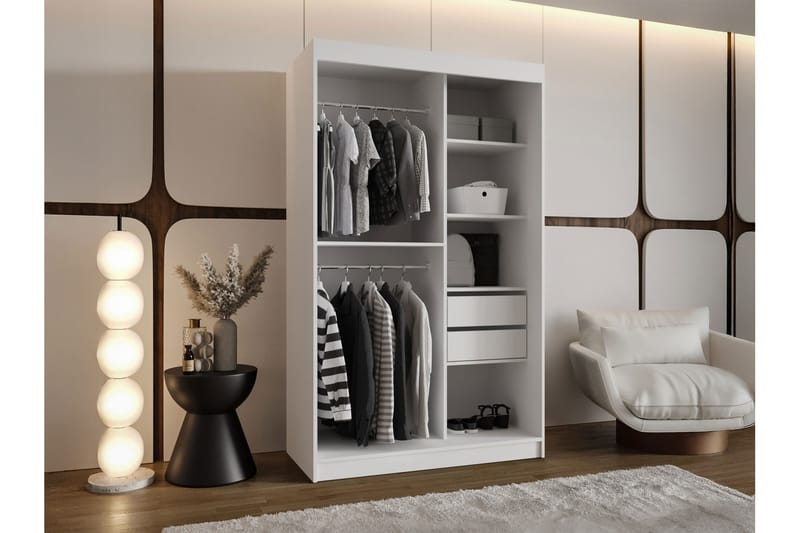 Tallmo Garderob m. Spegel 120x200 cm - Beige - Förvaring - Garderober & garderobssystem