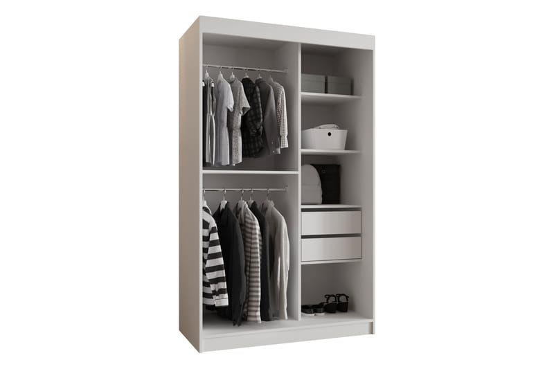 Tallmo Garderob m. Spegel 120x200 cm - Beige - Förvaring - Garderober & garderobssystem